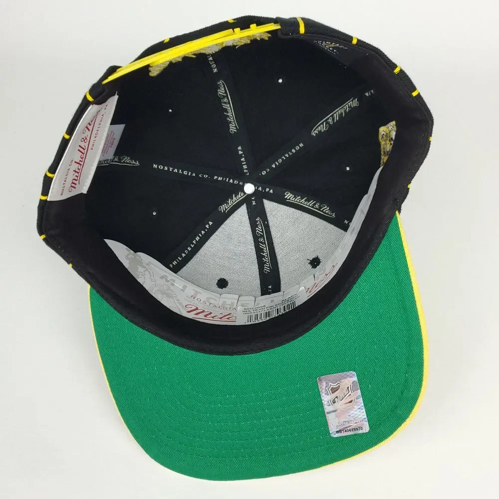 Boston Bruins Mitchell & Ness NHL Snapback Hat Cap 3D Logo Black Yellow‎ NWT
